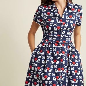 Summer School Cool Shirtdress in Kitties